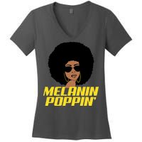 Melanin Poppin Proud African Pride Women's V-Neck T-Shirt