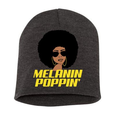 Melanin Poppin Proud African Pride Short Acrylic Beanie