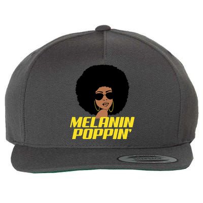 Melanin Poppin Proud African Pride Wool Snapback Cap