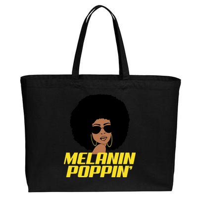 Melanin Poppin Proud African Pride Cotton Canvas Jumbo Tote