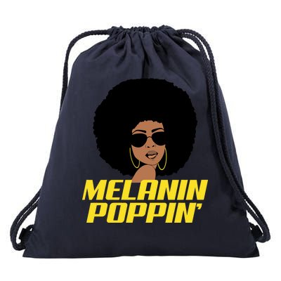 Melanin Poppin Proud African Pride Drawstring Bag