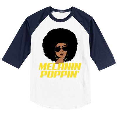 Melanin Poppin Proud African Pride Baseball Sleeve Shirt