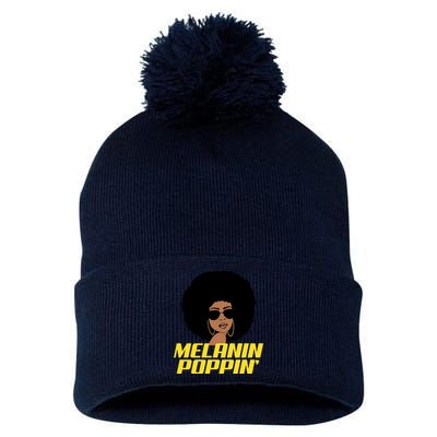 Melanin Poppin Proud African Pride Pom Pom 12in Knit Beanie