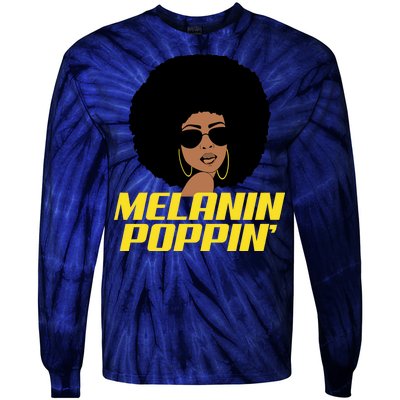 Melanin Poppin Proud African Pride Tie-Dye Long Sleeve Shirt