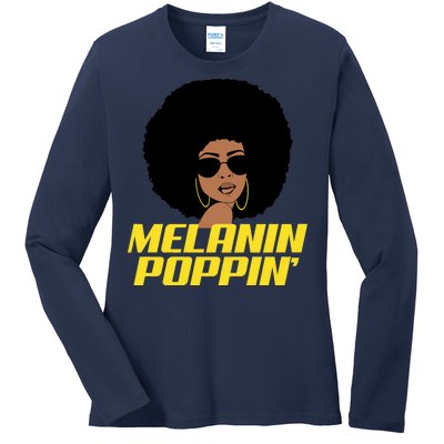 Melanin Poppin Proud African Pride Ladies Long Sleeve Shirt