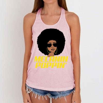 Melanin Poppin Proud African Pride Women's Knotted Racerback Tank