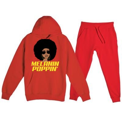 Melanin Poppin Proud African Pride Premium Hooded Sweatsuit Set