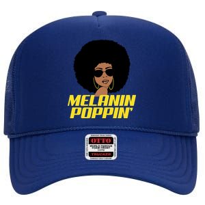 Melanin Poppin Proud African Pride High Crown Mesh Back Trucker Hat