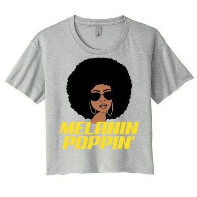 Melanin Poppin Proud African Pride Women's Crop Top Tee