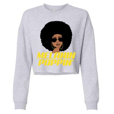 Melanin Poppin Proud African Pride Cropped Pullover Crew