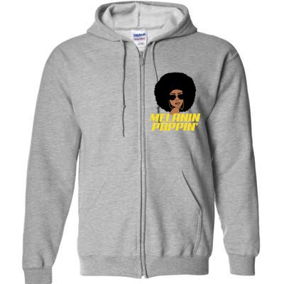 Melanin Poppin Proud African Pride Full Zip Hoodie