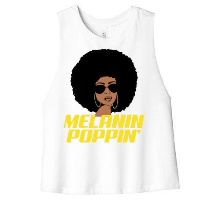 Melanin Poppin Proud African Pride Women's Racerback Cropped Tank