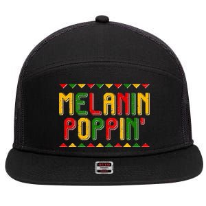 Melanin Poppin' Traditional Colors 7 Panel Mesh Trucker Snapback Hat