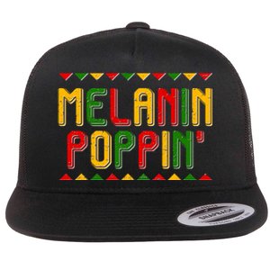 Melanin Poppin' Traditional Colors Flat Bill Trucker Hat