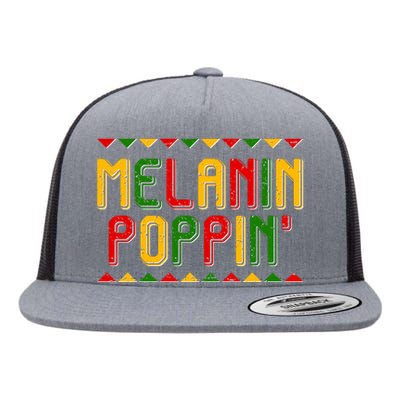 Melanin Poppin' Traditional Colors Flat Bill Trucker Hat