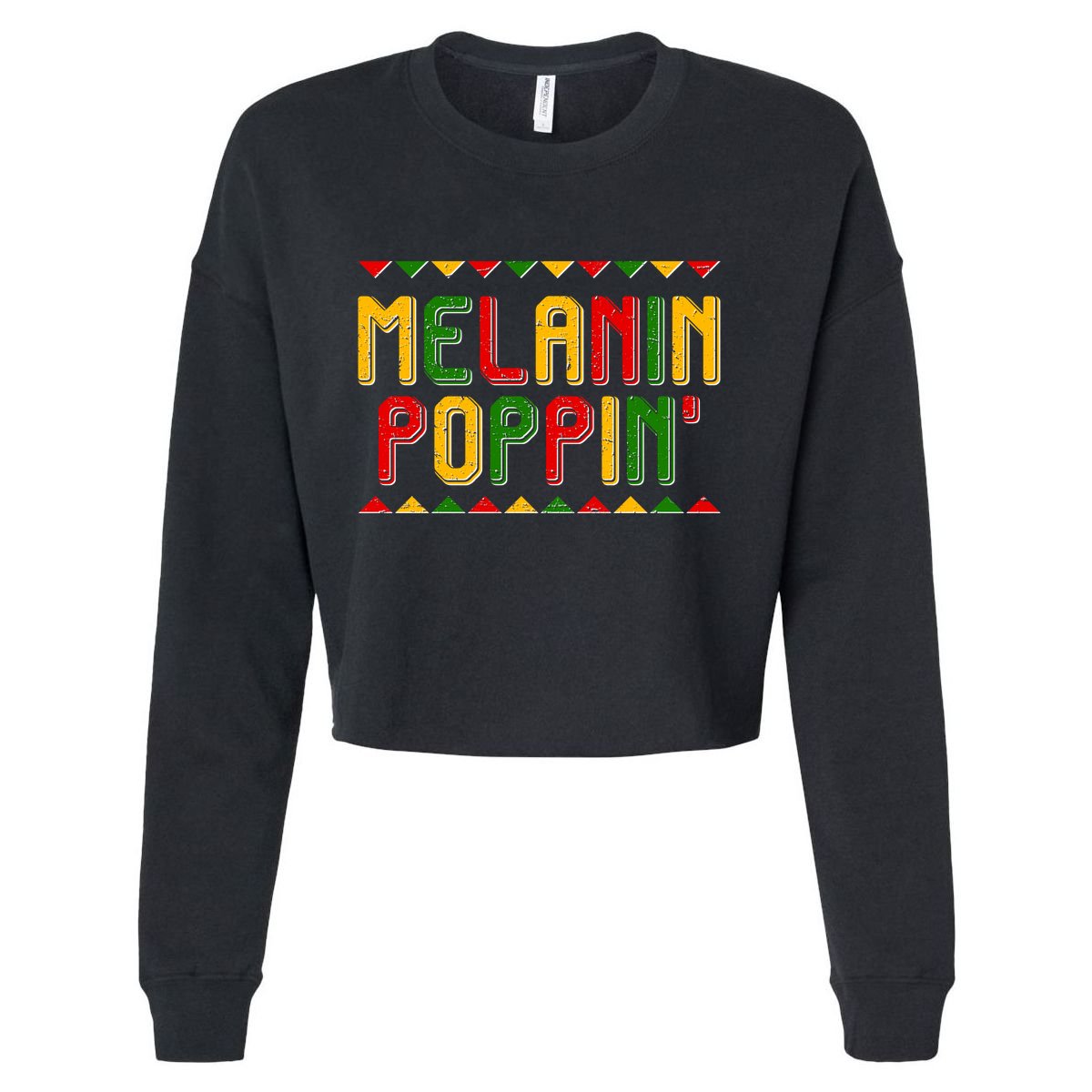 Melanin Poppin' Traditional Colors Cropped Pullover Crew