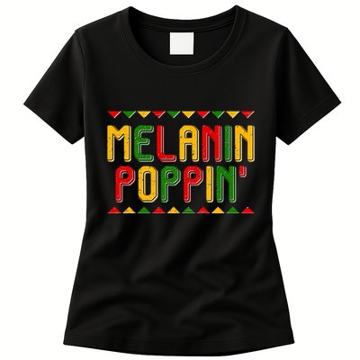 Melanin Poppin' Traditional Colors Womens T-Shirt