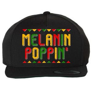 Melanin Poppin' Traditional Colors Wool Snapback Cap