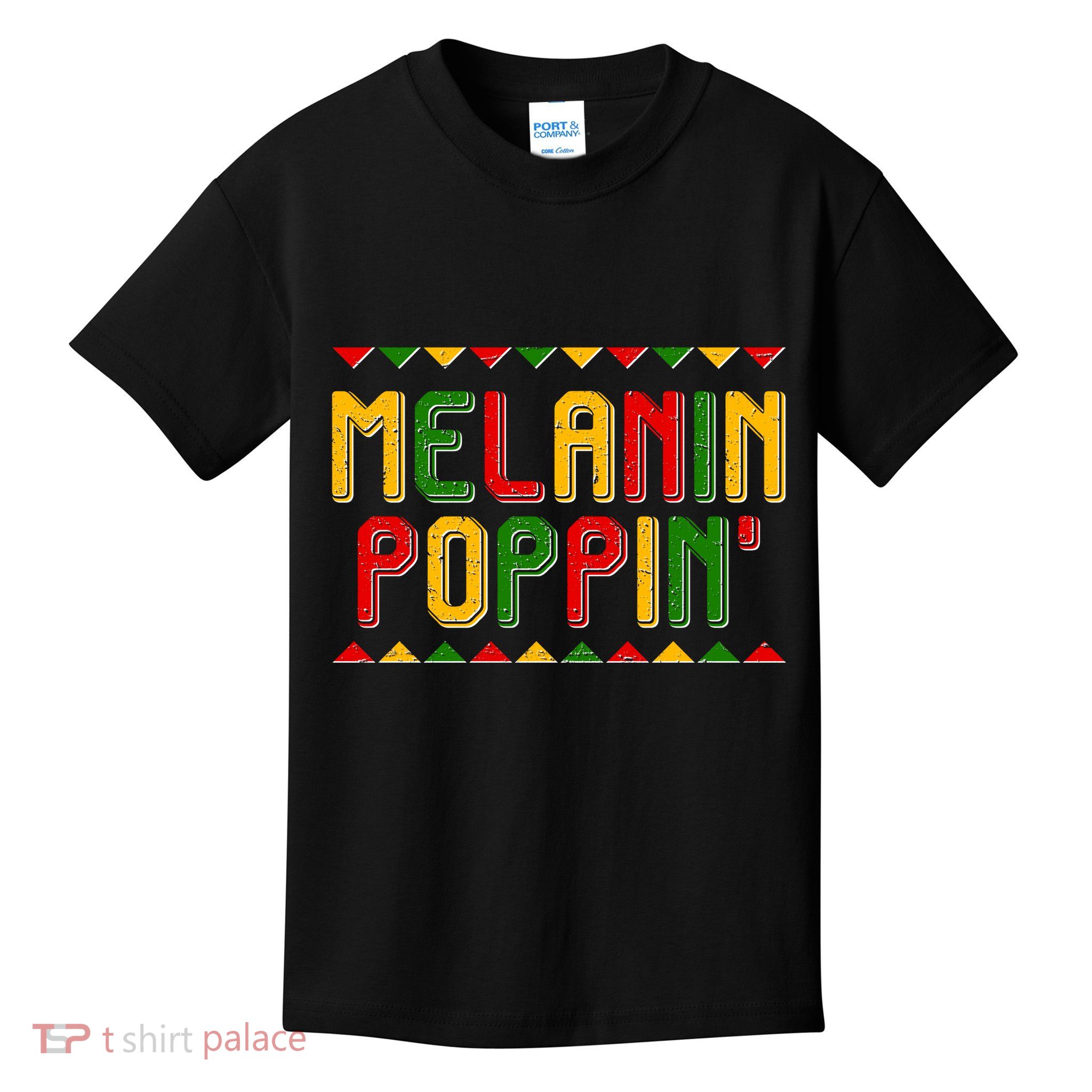 Melanin Poppin' Traditional Colors Kids T-Shirt