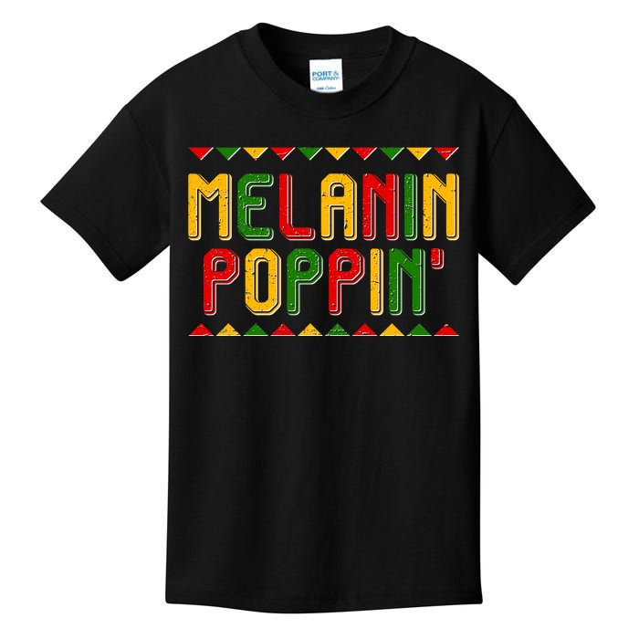 Melanin Poppin' Traditional Colors Kids T-Shirt