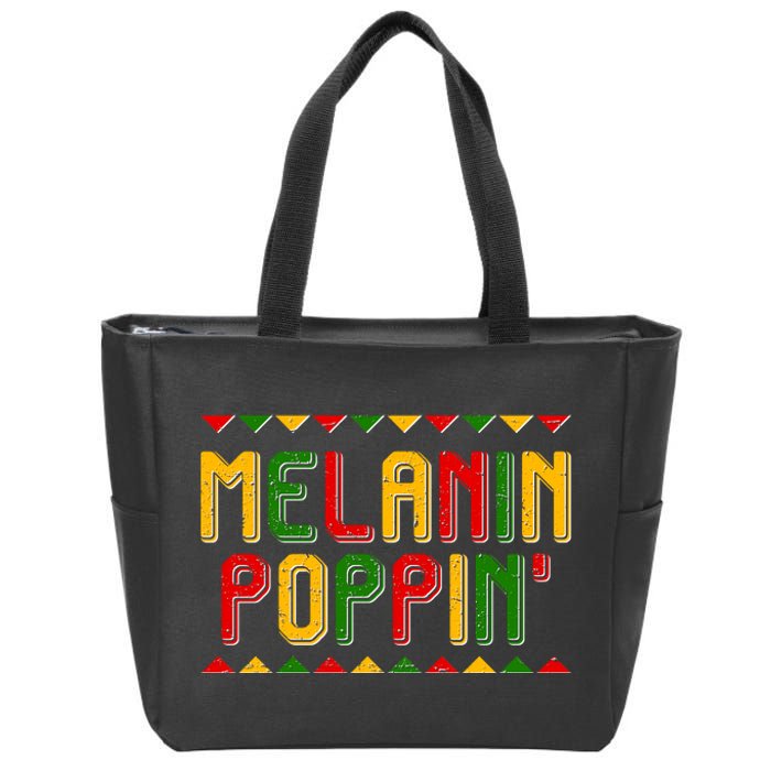 Melanin Poppin' Traditional Colors Zip Tote Bag