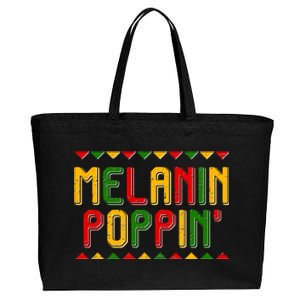 Melanin Poppin' Traditional Colors Cotton Canvas Jumbo Tote