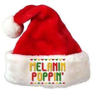 Melanin Poppin' Traditional Colors Premium Christmas Santa Hat