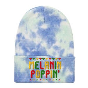 Melanin Poppin' Traditional Colors Tie Dye 12in Knit Beanie