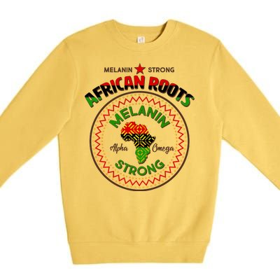 Melanin Strong African Roots Emblem Premium Crewneck Sweatshirt