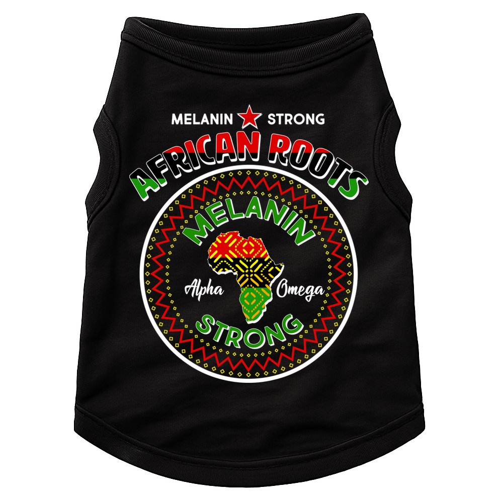 Melanin Strong African Roots Emblem Doggie Tank