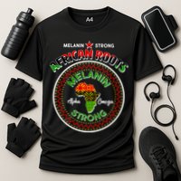 Melanin Strong African Roots Emblem Cooling Performance Crew T-Shirt