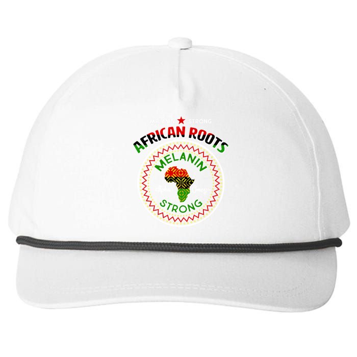 Melanin Strong African Roots Emblem Snapback Five-Panel Rope Hat