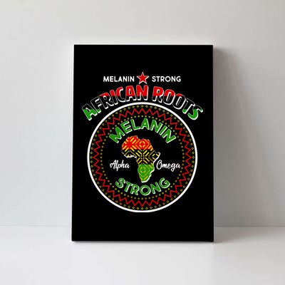 Melanin Strong African Roots Emblem Canvas