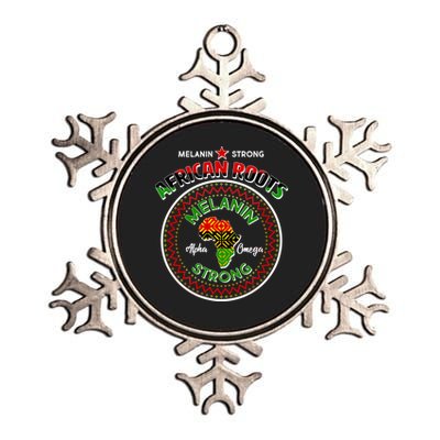 Melanin Strong African Roots Emblem Metallic Star Ornament