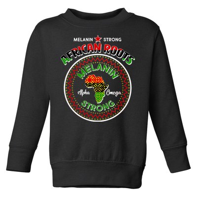 Melanin Strong African Roots Emblem Toddler Sweatshirt