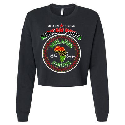 Melanin Strong African Roots Emblem Cropped Pullover Crew