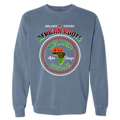 Melanin Strong African Roots Emblem Garment-Dyed Sweatshirt