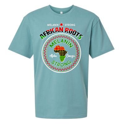 Melanin Strong African Roots Emblem Sueded Cloud Jersey T-Shirt