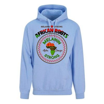 Melanin Strong African Roots Emblem Unisex Surf Hoodie