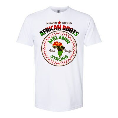 Melanin Strong African Roots Emblem Softstyle CVC T-Shirt