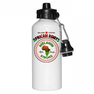 Melanin Strong African Roots Emblem Aluminum Water Bottle