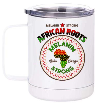 Melanin Strong African Roots Emblem 12 oz Stainless Steel Tumbler Cup