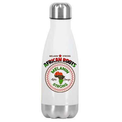 Melanin Strong African Roots Emblem Stainless Steel Insulated Water Bottle