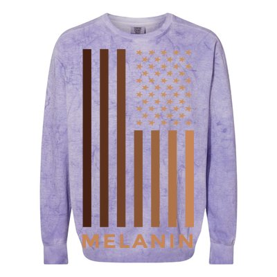 Melanin USA Flag Colorblast Crewneck Sweatshirt