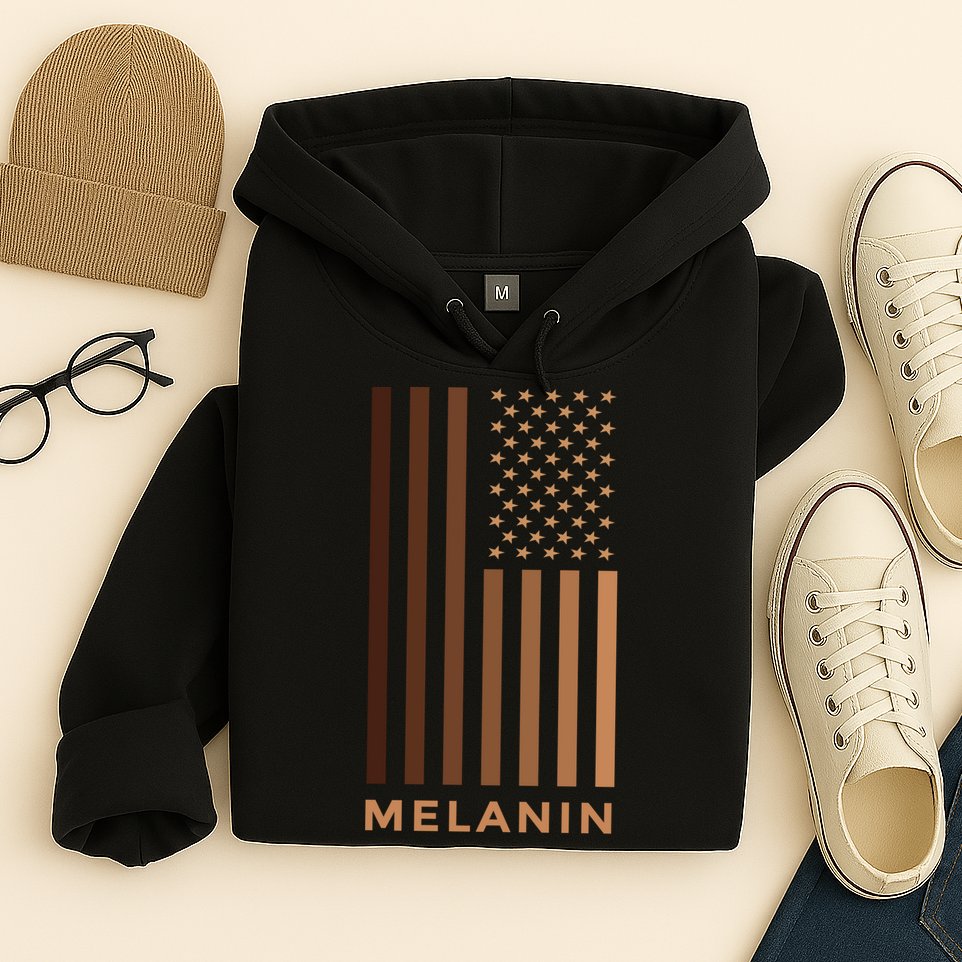 Melanin USA Flag Hoodie