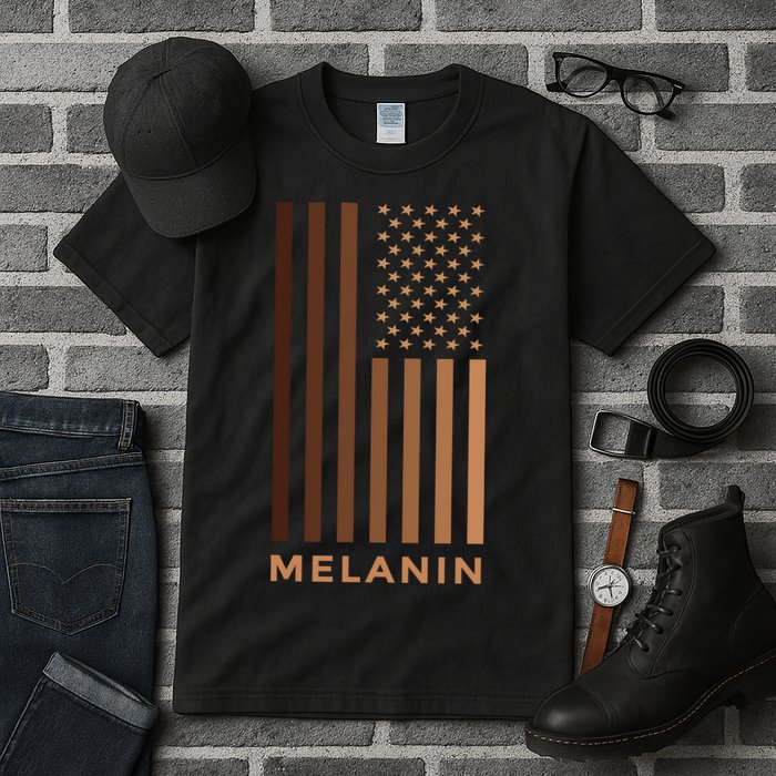Melanin USA Flag Tall T-Shirt