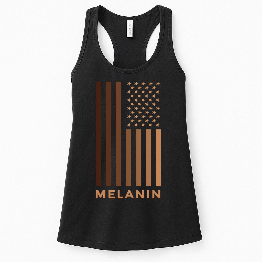 Melanin USA Flag Womens Tank Top