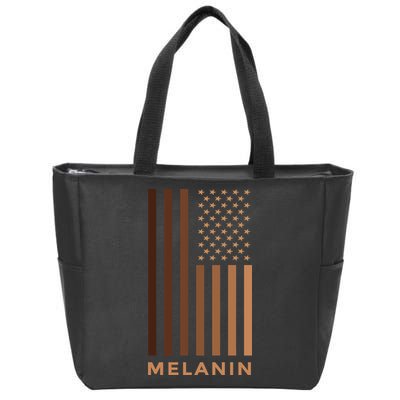 Melanin USA Flag Zip Tote Bag