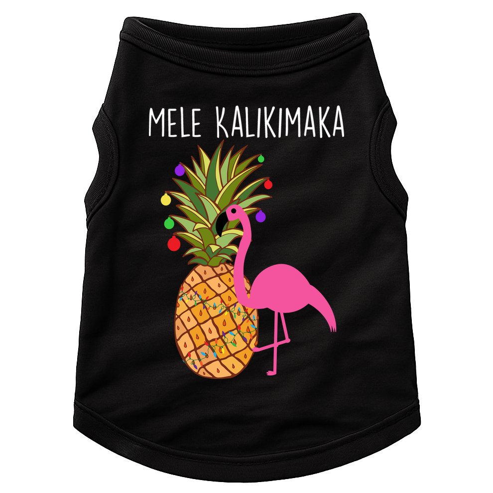 Mele Kalikimaka Flamingo Christmas Doggie Tank