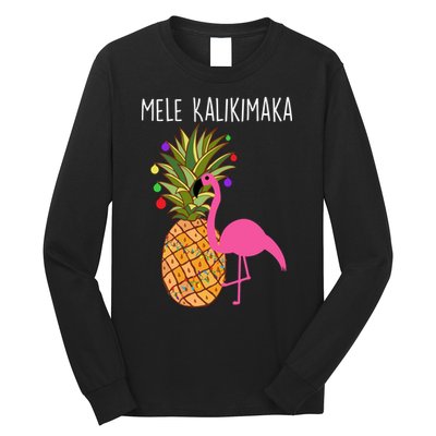 Mele Kalikimaka Flamingo Christmas Long Sleeve Shirt